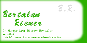 bertalan riemer business card